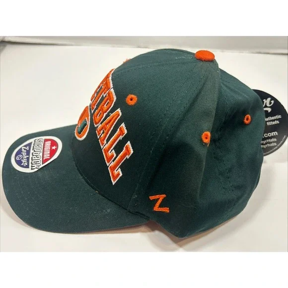 Zephyr Miami Hurricane SnapBack Basketaball The U Green - Picture 4 of 6